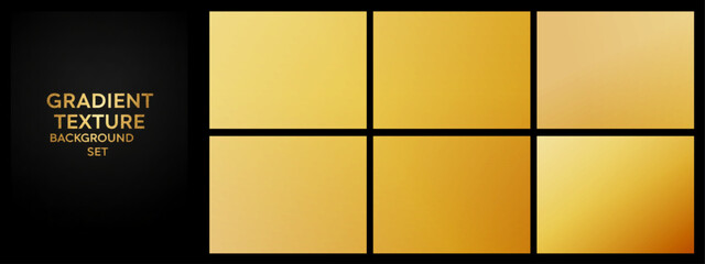 Set of rich golden gradients displayed in a sleek grid over black, creating a refined, upscale look perfect for premium branding, packaging, and event invitations.