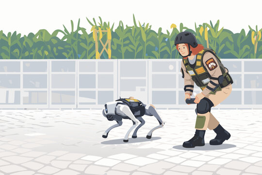 Security forces conducting strategic field exercises with unmanned ground vehicles within modern defense technologies.