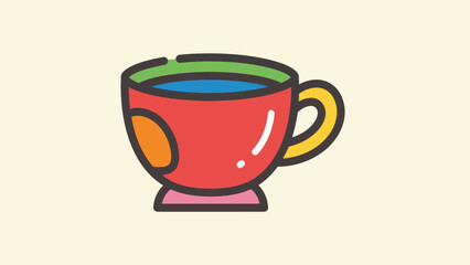 Obraz premium Colorful illustration of a coffee cup with various vibrant shades