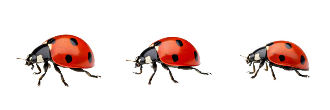 Ladybird ladybug Coccinellidae beetle insect collection set group PNG..