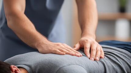 Medium shot of a chiropractor adjusting a drop table designed for quick gentle spinal realignments in a modern clinic setting.