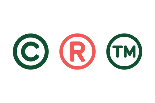 Copyright, Trademark, Registered Symbols, Icons