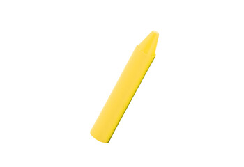 Vibrant Yellow Crayon Isolated on White: Essential Art Tool for Childhood Creativity and Learning