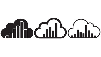 Fototapeta premium Cloud Icon Containing A Bar Chart Representing Cloud Finance, Data Analytics And Remote Financial Dashboards