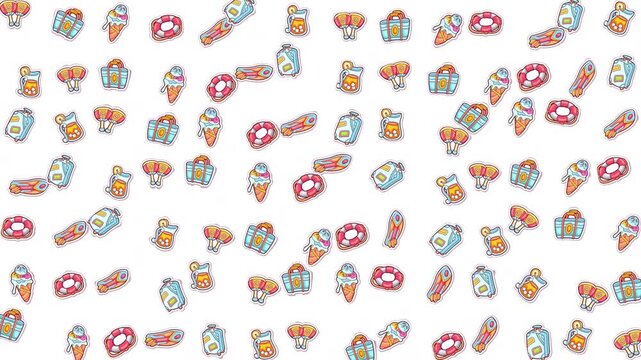 And fun pattern featuring donuts, ice cream, and juice cartons perfect for food, dessert, or summerthemed designs. Sugar rush guaranteed.