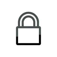 A simple gray padlock icon on a black background