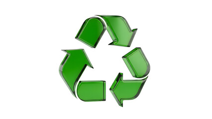 Fototapeta premium 3D green recycle symbol, symbolizing environmentalism and sustainability