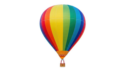 Fototapeta premium Vibrant hot air balloon floating in the sky isolated on transparent background