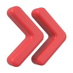 Next button. Continue button. Arrow icon. 3D illustration.