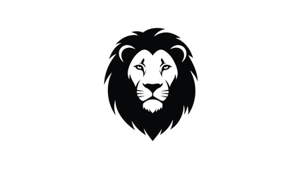 Obraz premium a striking black and white lion head illustration powerful and regal silhouette