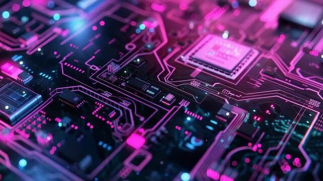 Computer cpu motherboard processing data signals