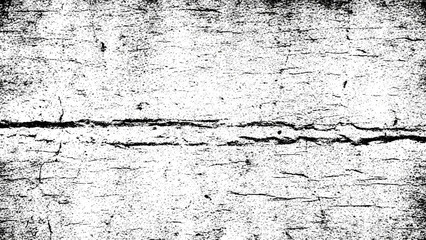 A distressed black and white grunge texture features prominent cracks and speckled dirt patterns across its surface.