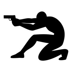 Obraz premium Sniper silhouette icon. Vector image