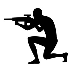 Obraz premium Sniper silhouette icon. Vector image