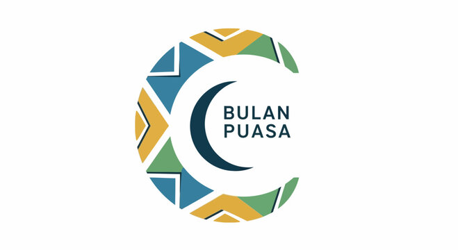 Bulan Puasa Logo Design with Crescent Moon.