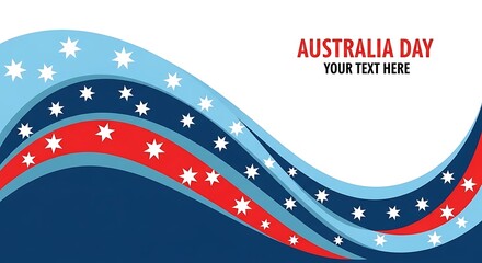 Abstract waving background design featuring stylized southern cross stars and colors for an australia day celebration graphic template announcement