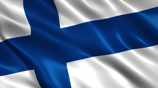 waving finland national flag animation loop