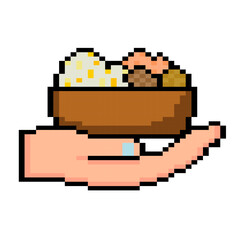 Hand Giving Food Donation Pixel