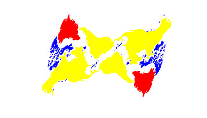 Colorful Pixelated World Map Illustration
