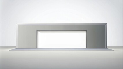 Modern Minimalist Exhibition Booth Design with Blank Panel