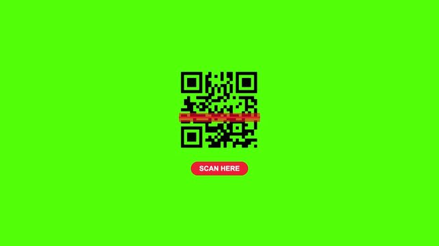 QR Code and Scan Here Button: A vibrant QR code displayed with Scan Here button and on green background, invites interaction and offers access to digital information.