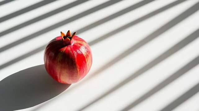 Sunlit apple with moving shadows creating dynamic light patterns