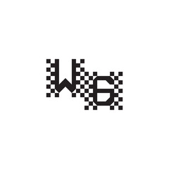 Design Modern Abstract Bold WG Alphabet Logo Monogram Alphabet Initial Pixel Vector