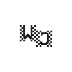 Design Modern Abstract Bold WJ Alphabet Logo Monogram Alphabet Initial Pixel Vector