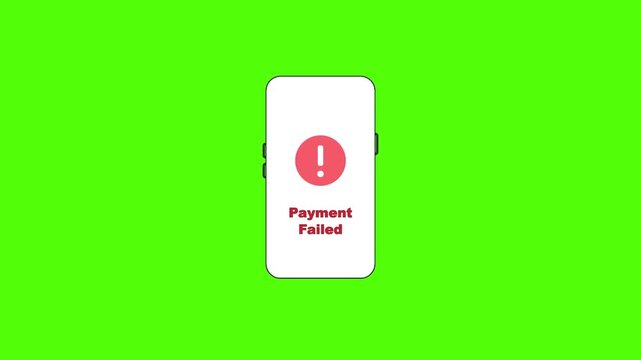 Digital Payment Error: A smartphone displays a 'Payment Failed' notification on its screen against a vibrant green backdrop, illustrating a common digital transaction issue.