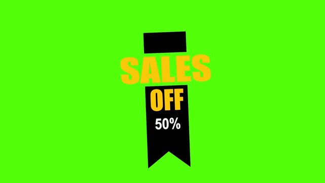 Discount Promotion: A bold banner declares a SALES OFF 50% deal against a vibrant green backdrop, capturing attention.