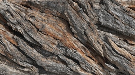 Extreme Close-up of Rough-Hewn Tree Bark Texture Showing Deep Grooves and Natural Patterns