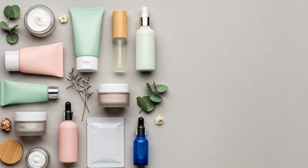 Elevated display of natural and organic beauty essentials for a conscious skincare routine