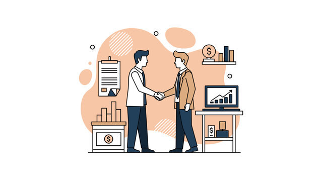 Successful Business Partners Shaking Hands After Closing a Deal.