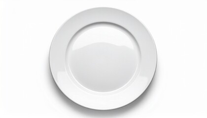 White ceramic plate on clean surface evokes minimalist dining elegance, tableware simplicity, and refined presentation