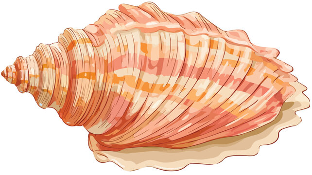Colorful Seashell Cartoon Vector Illustration for Beach Theme Designs