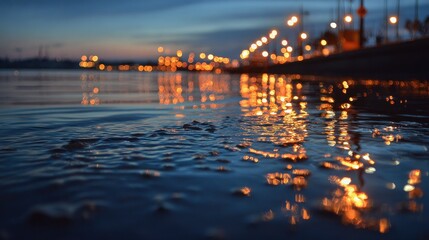 Bay reflection evening concept of calm and contemplation selective focus slow life theme vibrant Fusion quiet bay backdrop. 