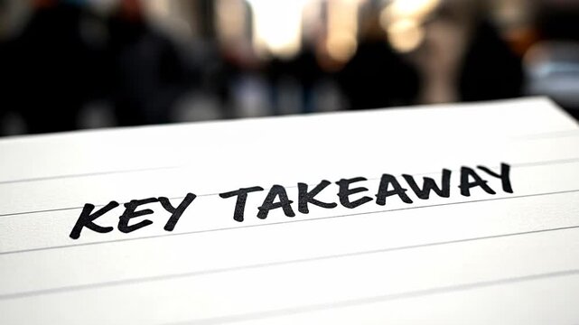 Handwritten Key Takeaway Note on Lined Paper.