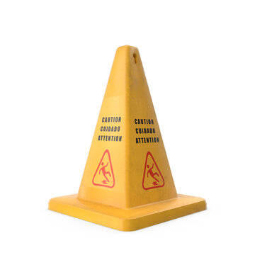yellow warning triangle cone sign