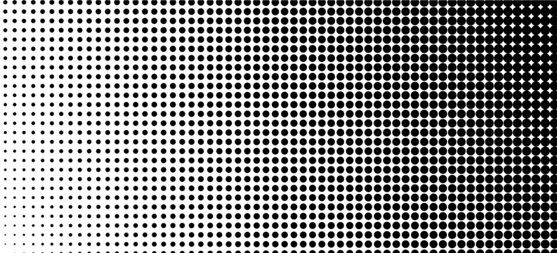 fun beautiful black and white shadow halftones retro pop art funky urban colorful comic book. Dotted halftone gradient texture. Vanishing polka dot background. Repeating dots gradation pattern backgro