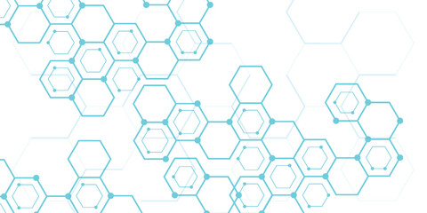 Hexagon Technology Element Design. Hexagon concept design abstract technology background. Abstract blue hexagon concept background