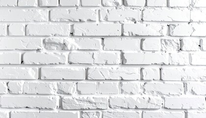 Close-up view of a textured white painted brick wall surface.