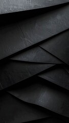 Abstract dark geometric pattern with textured layers and dramatic shadows.
