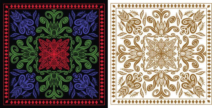 BANDANA NEON VINTAGE RETRO FLOWER BADGE 90s DESIGN