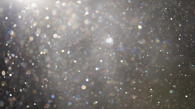 Ethereal Glitter Movement Focus on the delicate, slow-motion dance of glittering particles, creating a sense of wonder.