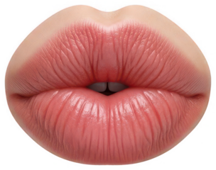 Valentine Full frame close-up of perfectly formed luscious pink lips with subtle texture and shine