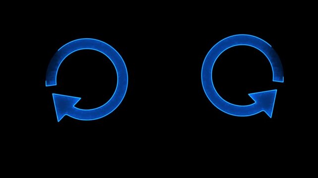 Circle arrow refresh and reload icon animation, 4k