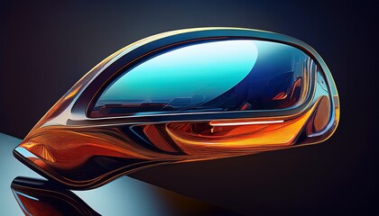 car side mirror isolated n modern automotive component