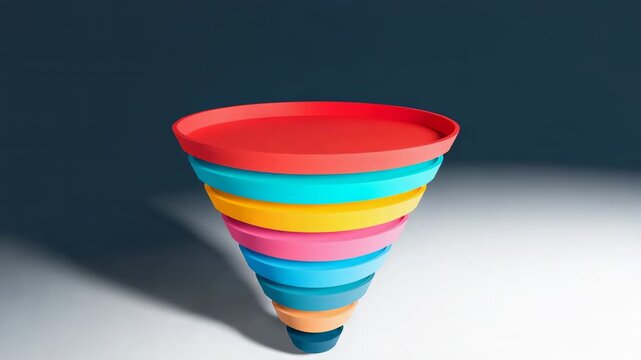 Shifting lighting in studio creating vignette to emphasize eight rings while cone staying centered