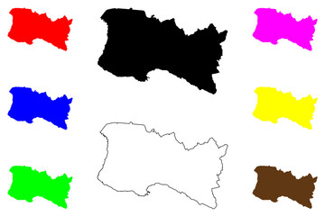 Obraz premium Cascais city (Portugal, Portuguese Republic) map vector illustration, scribble sketch Cascais map