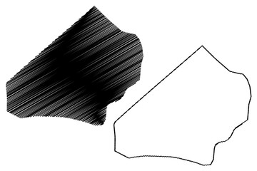 Sao Lazaro parish (Parishes of Macau, Macao Special Administrative Region of the Peoples Republic of China) map vector illustration, scribble sketch Sao Lazaro map